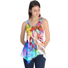Background Drips Fluid Colorful Sleeveless Tunic by Sapixe