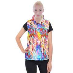 Background Drips Fluid Colorful Women s Button Up Vest by Sapixe