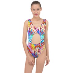 Background Drips Fluid Colorful Center Cut Out Swimsuit