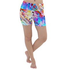 Background Drips Fluid Colorful Lightweight Velour Yoga Shorts