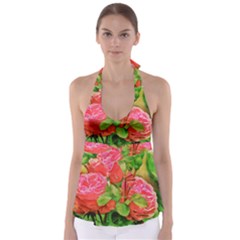 Figure Watercolor Art Nature Babydoll Tankini Top