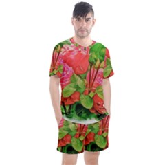 Figure Watercolor Art Nature Men s Mesh Tee And Shorts Set