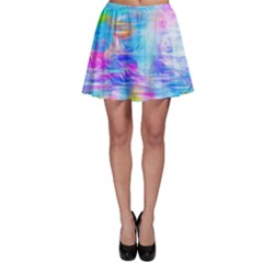 Background Drips Fluid Colorful Skater Skirt