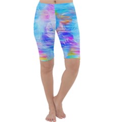 Background Drips Fluid Colorful Cropped Leggings 