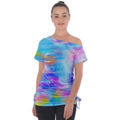 Background Drips Fluid Colorful Tie-Up Tee