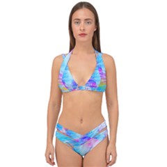 Background Drips Fluid Colorful Double Strap Halter Bikini Set