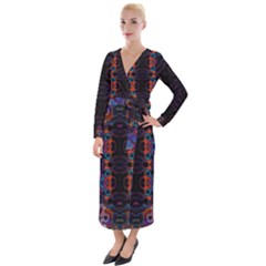 Kaleidoscope Art Pattern Ornament Velvet Maxi Wrap Dress by Sapixe