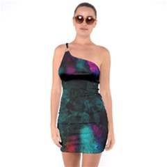 Background Art Abstract Watercolor One Soulder Bodycon Dress