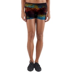 Background Cave Art Abstract Yoga Shorts by Sapixe