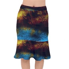 Background Cave Art Abstract Mermaid Skirt