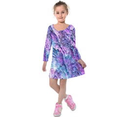 Background Peel Art Abstract Kids  Long Sleeve Velvet Dress