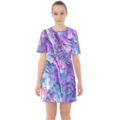 Background Peel Art Abstract Sixties Short Sleeve Mini Dress