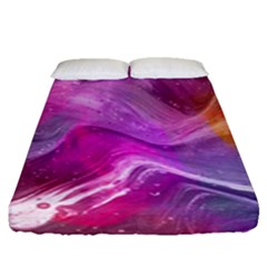 Background Art Abstract Watercolor Fitted Sheet (queen Size) by Sapixe