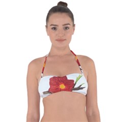 Deep Plumb Blossom Halter Bandeau Bikini Top by lwdstudio