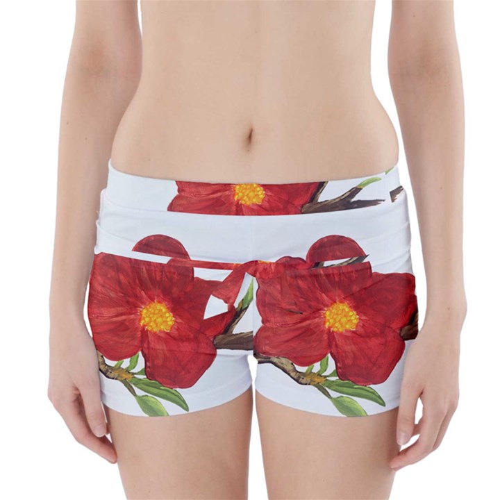 Deep Plumb Blossom Boyleg Bikini Wrap Bottoms