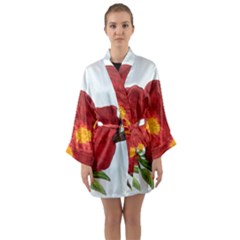 Deep Plumb Blossom Long Sleeve Kimono Robe by lwdstudio