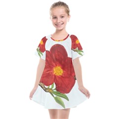 Deep Plumb Blossom Kids  Smock Dress by lwdstudio