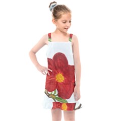 Deep Plumb Blossom Kids  Overall Dress by lwdstudio