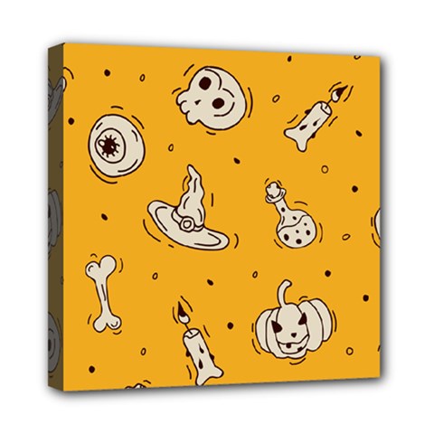 Funny Halloween Party Pattern Mini Canvas 8  X 8  (stretched) by HalloweenParty