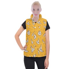 Funny Halloween Party Pattern Women s Button Up Vest by HalloweenParty