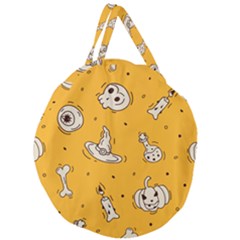 Funny Halloween Party Pattern Giant Round Zipper Tote by HalloweenParty