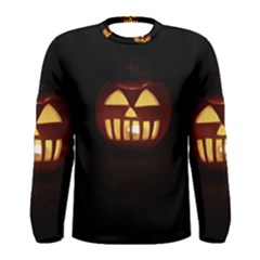 Funny Spooky Scary Halloween Pumpkin Jack O Lantern Men s Long Sleeve Tee by HalloweenParty