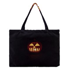 Funny Spooky Scary Halloween Pumpkin Jack O Lantern Medium Tote Bag