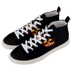 Funny Spooky Scary Halloween Pumpkin Jack O Lantern Men s Mid-top Canvas Sneakers by HalloweenParty