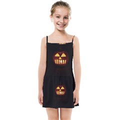 Funny Spooky Scary Halloween Pumpkin Jack O Lantern Kids Summer Sun Dress by HalloweenParty