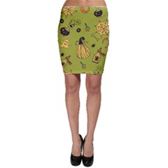 Funny Scary Spooky Halloween Party Design Bodycon Skirt by HalloweenParty