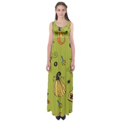 Funny Scary Spooky Halloween Party Design Empire Waist Maxi Dress