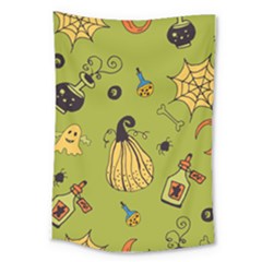 Funny Scary Spooky Halloween Party Design Large Tapestry