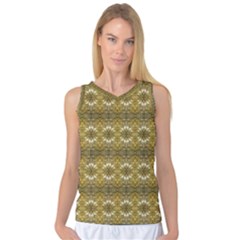 Golden Ornate Pattern Women s Basketball Tank Top by dflcprintsclothing