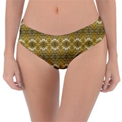 Golden Ornate Pattern Reversible Classic Bikini Bottoms by dflcprintsclothing