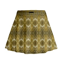 Golden Ornate Pattern Mini Flare Skirt by dflcprintsclothing