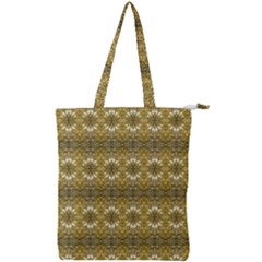 Golden Ornate Pattern Double Zip Up Tote Bag by dflcprintsclothing