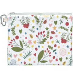 Floral Christmas Pattern  Canvas Cosmetic Bag (xxxl) by Valentinaart