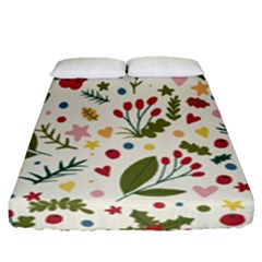 Floral Christmas Pattern  Fitted Sheet (queen Size) by Valentinaart