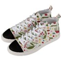 Floral Christmas pattern  Men s Mid-Top Canvas Sneakers View2