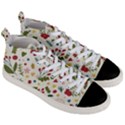 Floral Christmas pattern  Men s Mid-Top Canvas Sneakers View3