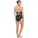 Floral Christmas pattern  Scallop Top Cut Out Swimsuit View2