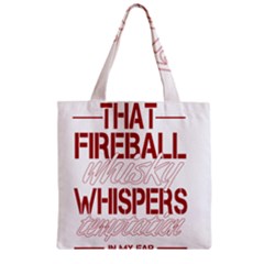 Fireball Whiskey Shirt Solid Letters 2016 Zipper Grocery Tote Bag by crcustomgifts