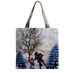 Christmas, Cute Bird With Horse Zipper Grocery Tote Bag by FantasyWorld7