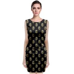 Venetian Mask Motif Pattern 1 Classic Sleeveless Midi Dress by dflcprintsclothing