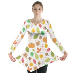 Thanksgiving Pattern Long Sleeve Tunic  by Valentinaart