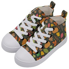 Thanksgiving Pattern Kid s Mid-top Canvas Sneakers