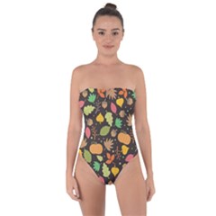 Thanksgiving Pattern Tie Back One Piece Swimsuit by Valentinaart