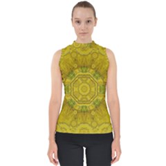 Sunshine Feathers And Fauna Ornate Mock Neck Shell Top by pepitasart