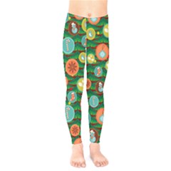 Green Tree Christmas Ornaments Printed Kids  Legging by PattyVilleDesigns