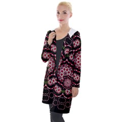 Fantasy Flowers Ornate And Polka Dots Landscape Hooded Pocket Cardigan by pepitasart